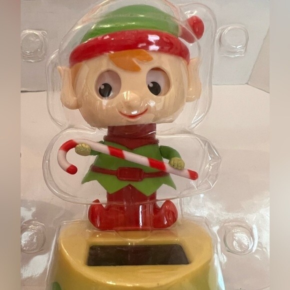 Solar Dancing Elf & Blinking Reindeer Set of 2 Christmas Holiday Novelty Toys - Picture 5 of 9